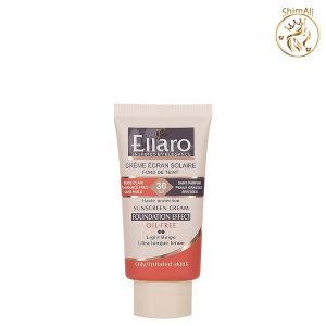 خرید کرم ضد آفتاب الارو SPF30 با پوشش کرم پودری فاقد چربی بژ روشن