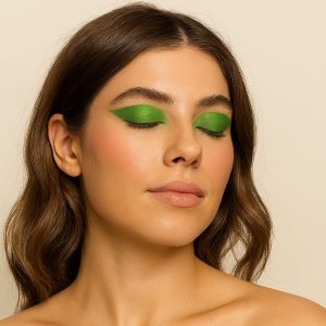 نگاهی به ترندهای زیبایی تابستان ۲۰۲۵ 4 میکاپ سبز ماچایی